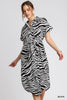Umgee - Dress - Zebra Print Button Down High Low Midi Shirt Dress - Findlay Rowe Designs