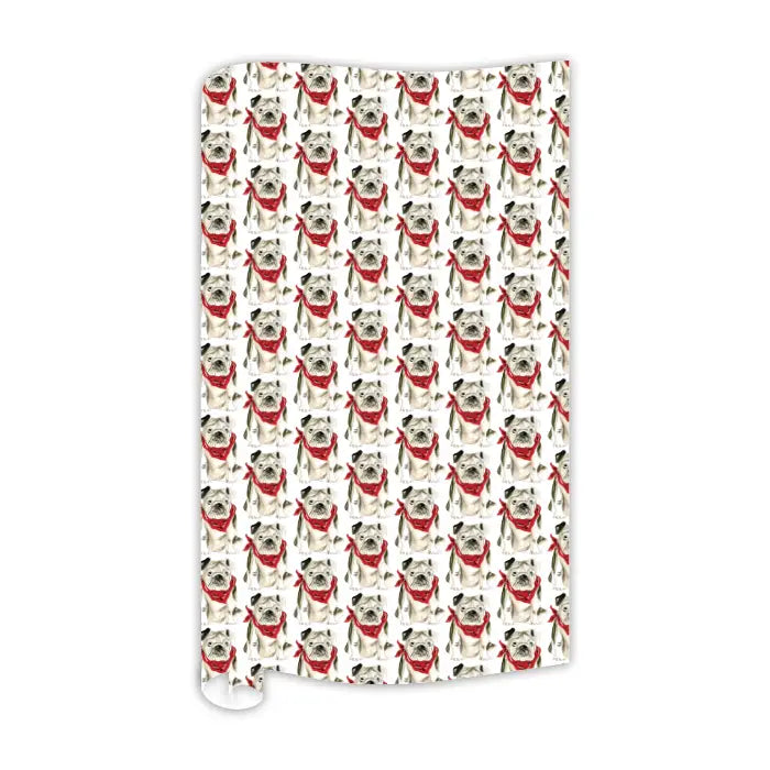 Rosanne Beck - Gift Wrap - Bulldog with Bandana - Findlay Rowe Designs