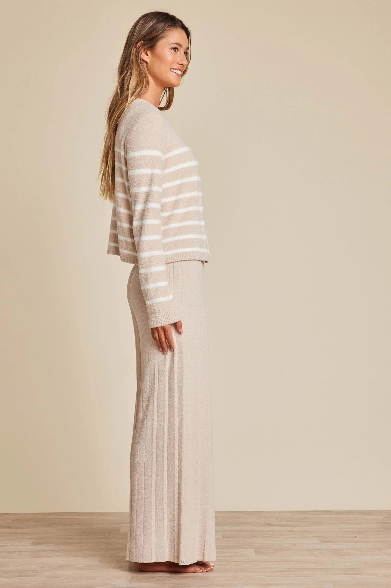 Barefoot Dreams - CozyChic Lite® Striped Cardigan - Stone / Pearl - Findlay Rowe Designs