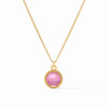 Julie Vos - Necklace - Fleur-de-Lis Solitaire - Iridescent  Tourmaline Pink