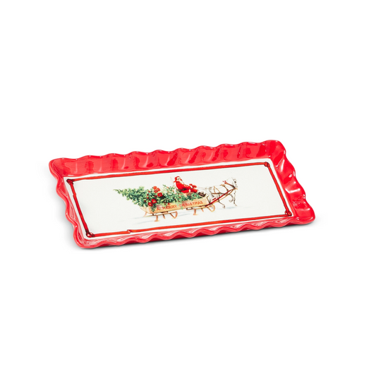 Raz Imports - Platter - Rectangle Vintage Santa - Findlay Rowe Designs