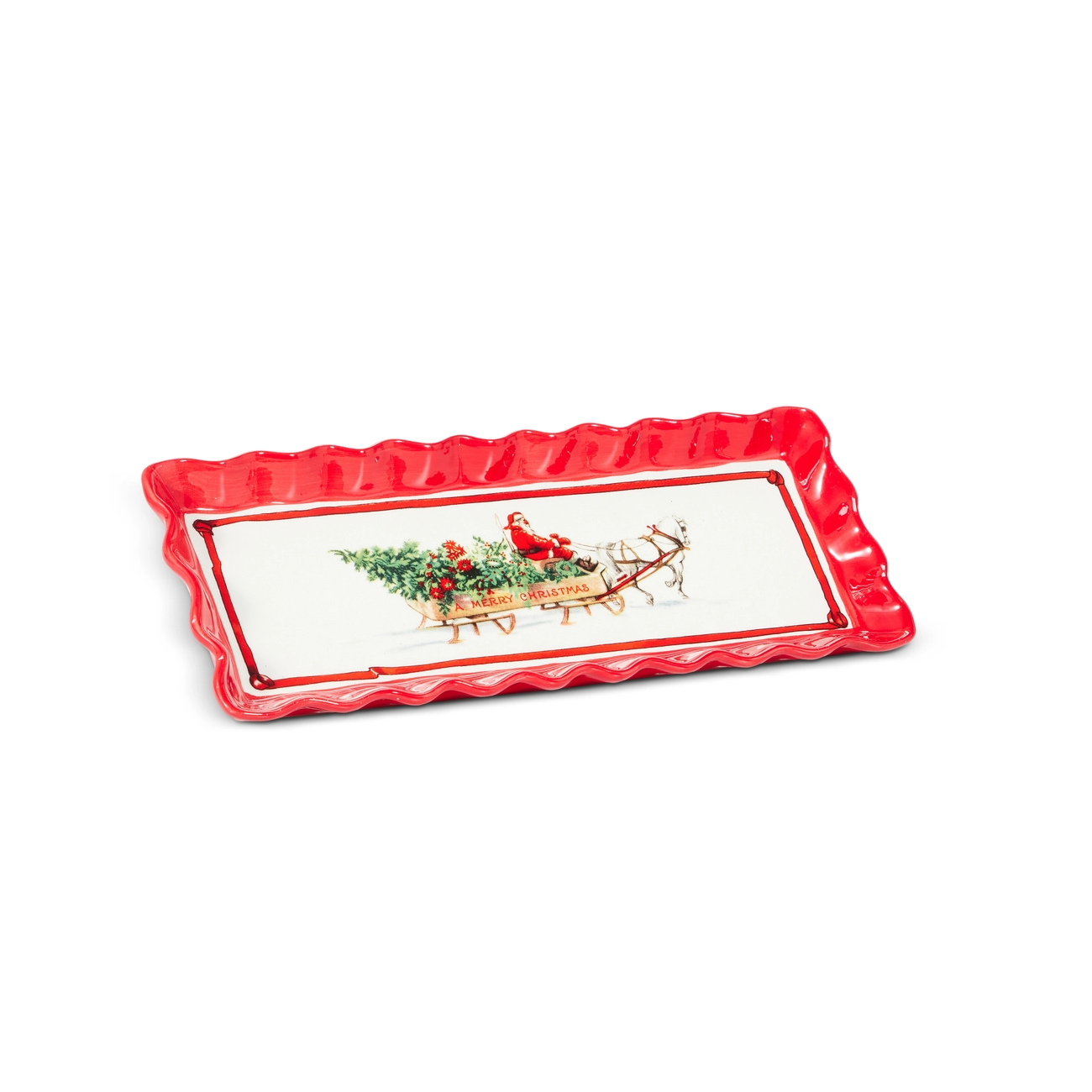 Raz Imports - Platter - Rectangle Vintage Santa - Findlay Rowe Designs