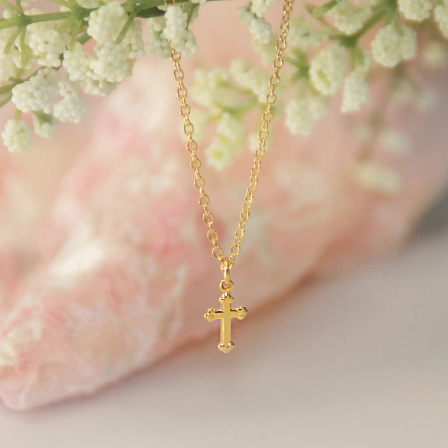 Necklace - Classic Baby Cross Gold - Findlay Rowe Designs