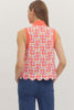Entro - Top - Sleeveless - Scallop Hem - Coral - Findlay Rowe Designs