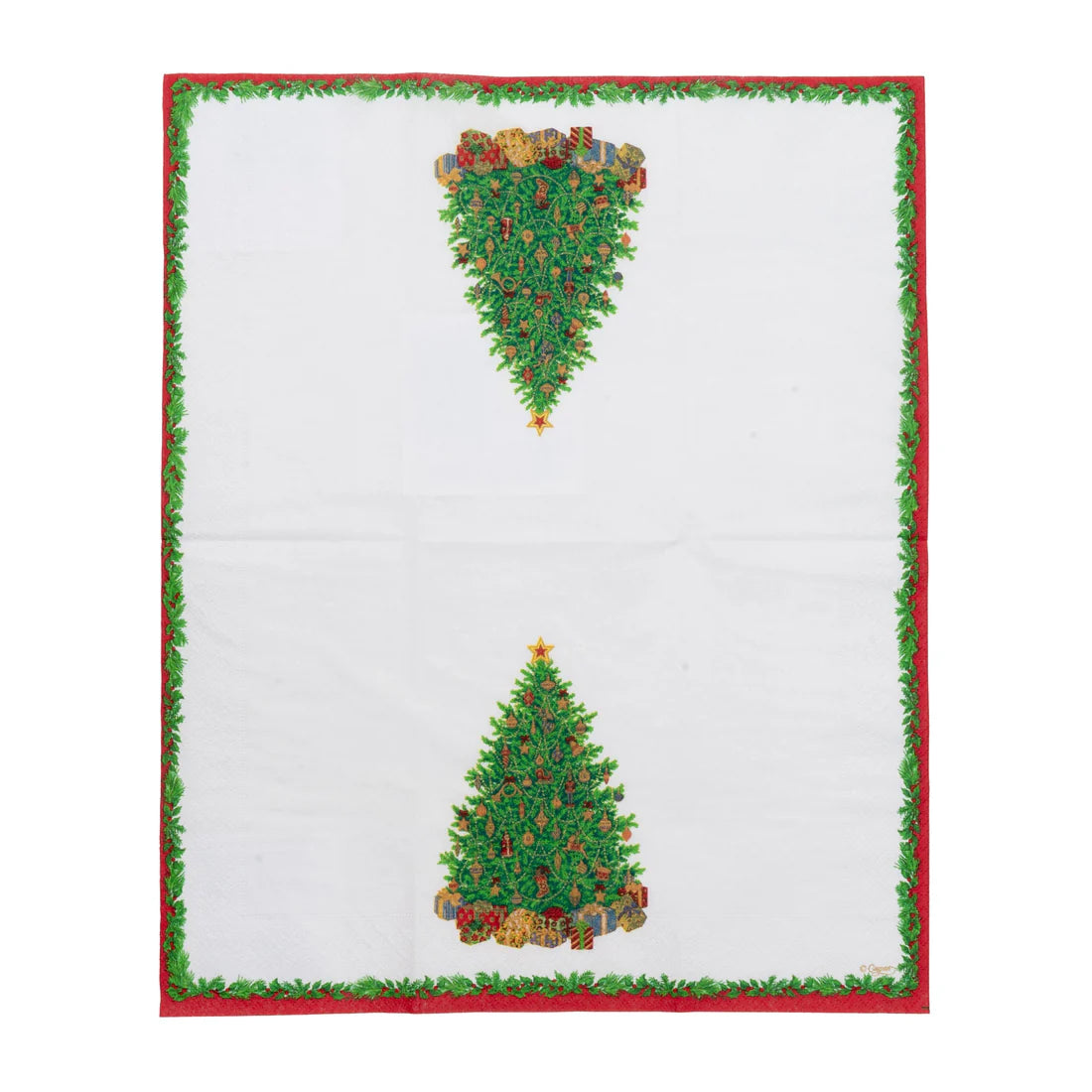 Caspari - Guest Towel Napkins - Christmas Tree