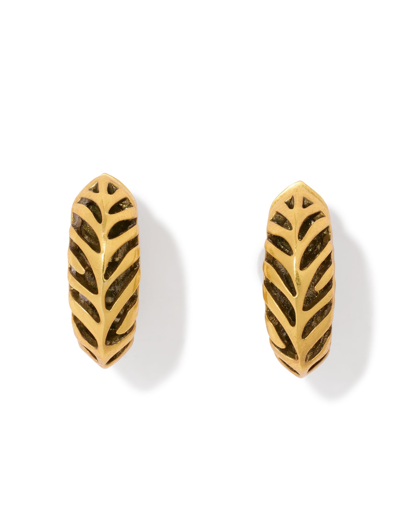 Kendra Scott - Earring -  Tiger Striped Mikki Vintage Gold Huggie - Findlay Rowe Designs