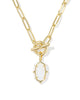 Kendra Scott - Necklace -    Elisa Gold Enamel Link and Chain -  Gold White Mother Of Pearl - Findlay Rowe Designs
