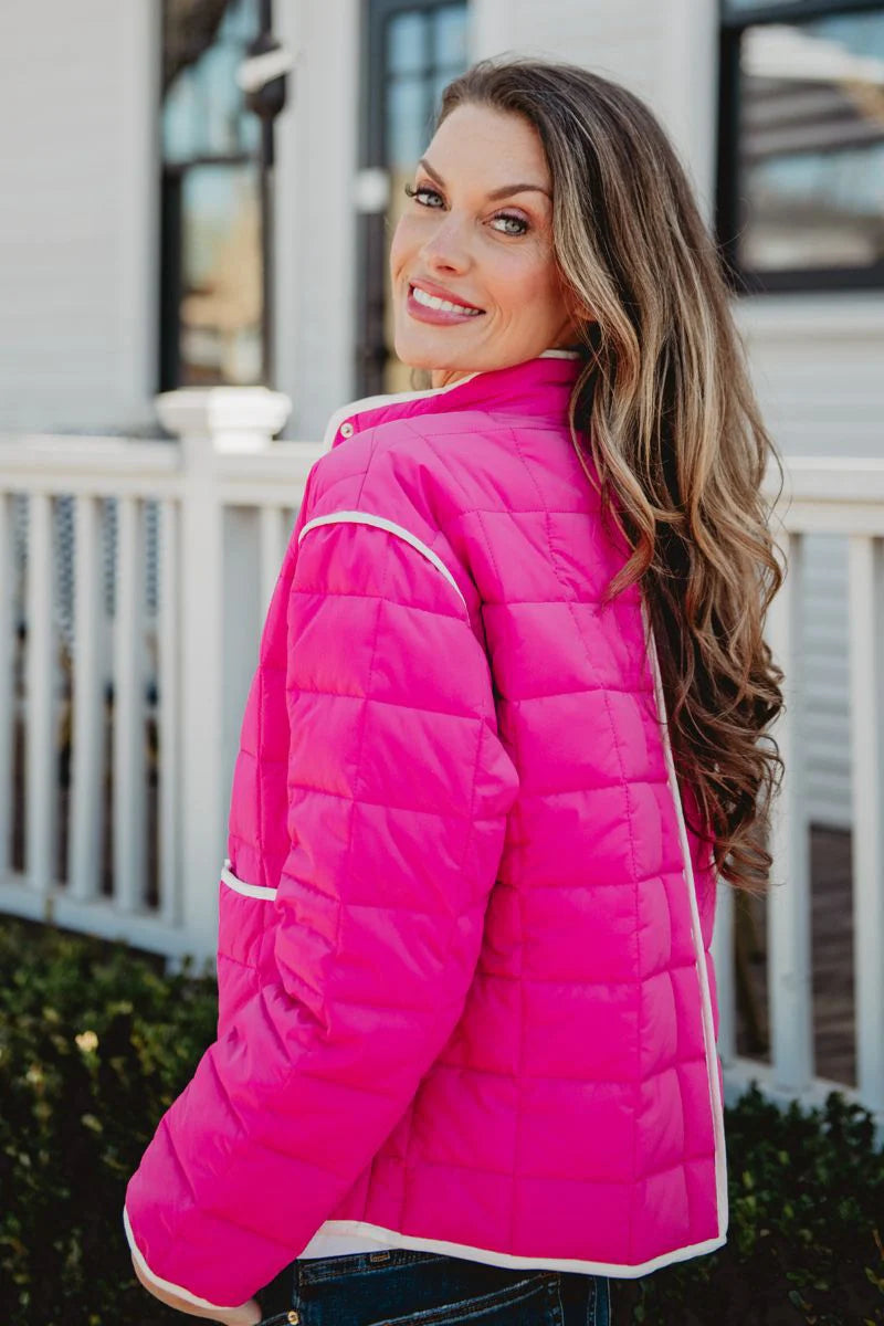KatyDid - Quilted Light Jacket - Hot Pink - Findlay Rowe Designs