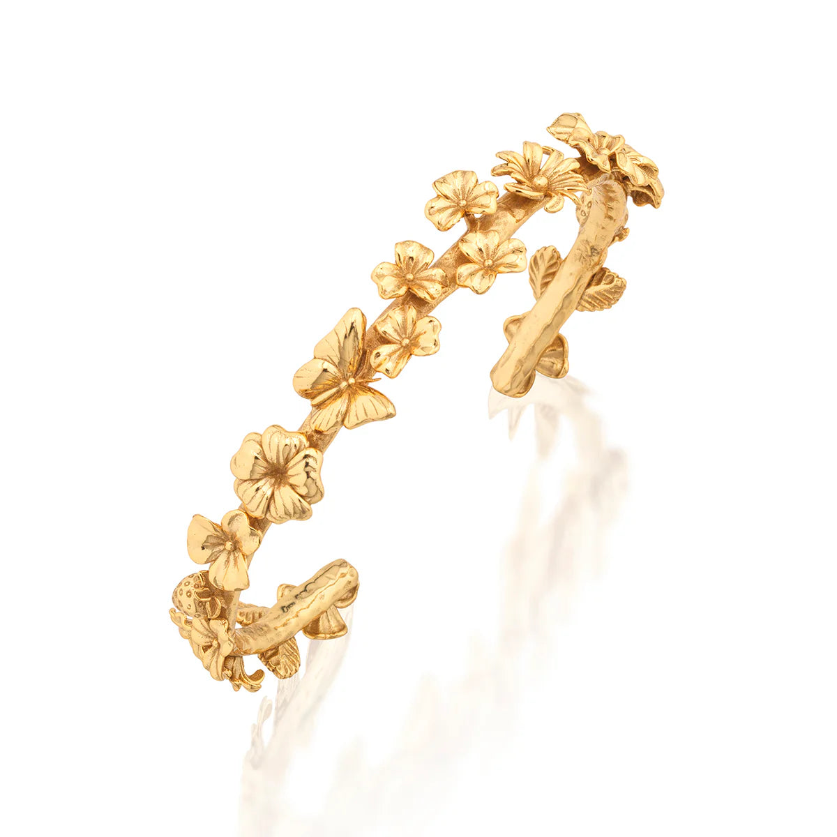 Capucine de Wulf - Bracelet - Meadow Walk Flowers Petite Cuff - Gold - Findlay Rowe Designs