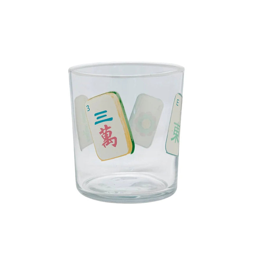 Mariposa - Double Old Fashioned Glass - Mahjong Tiles