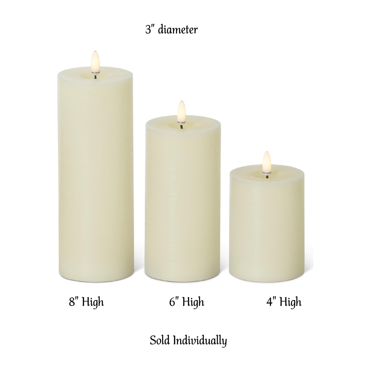 Candle - Flameless - Cream Pillar - 3" - Findlay Rowe Designs