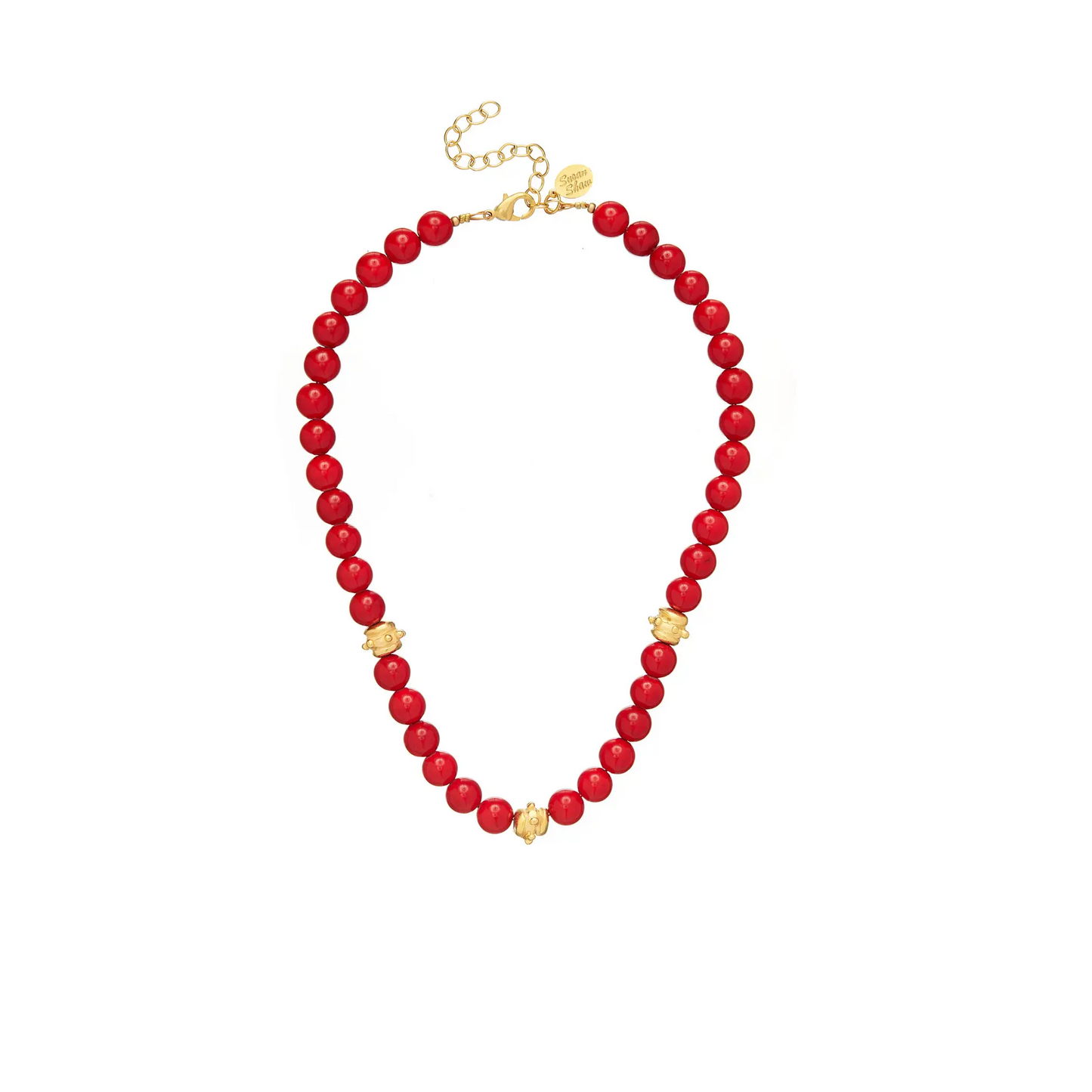 Susan Shaw - Necklace -  Baily - Red Bead