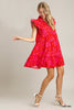 Dress - Floral Print A-Line - Red - Findlay Rowe Designs