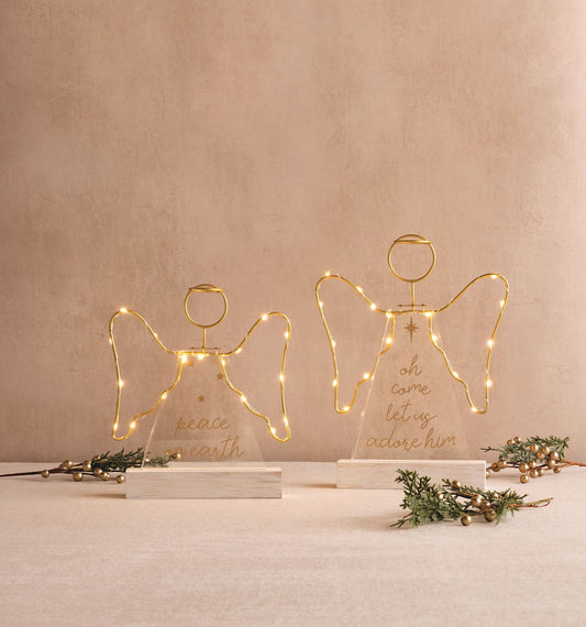 Mud Pie - LED Acrylic Angel Sitters