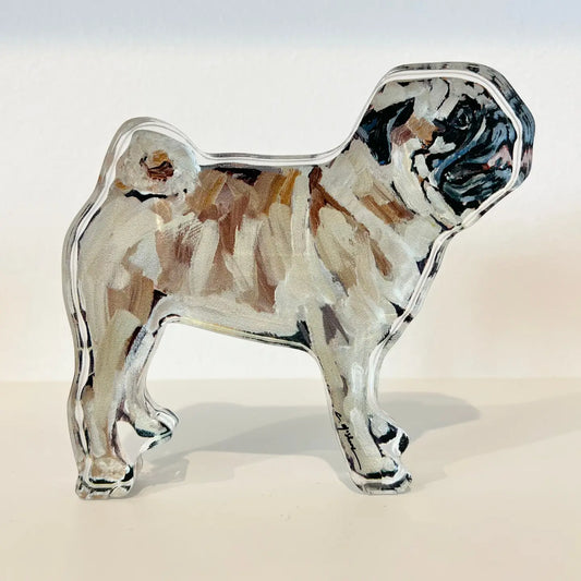 Chelsea McShane -  Acrylic Shelfie - Pug Fawn - Large - Findlay Rowe Designs