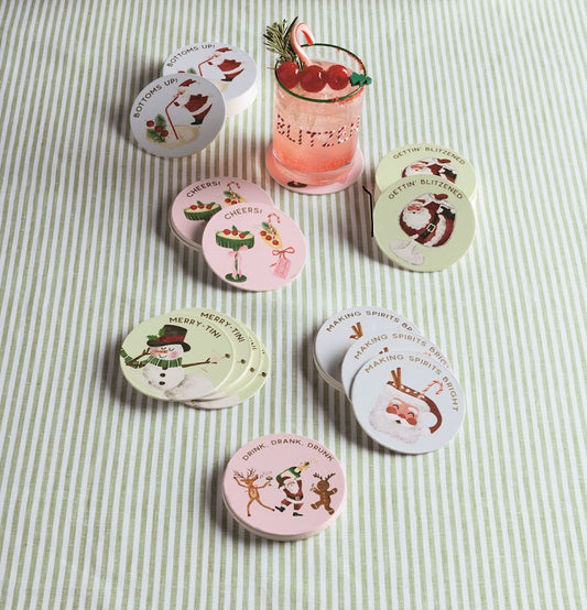Mud Pie - Christmas Paper Coaster Sets