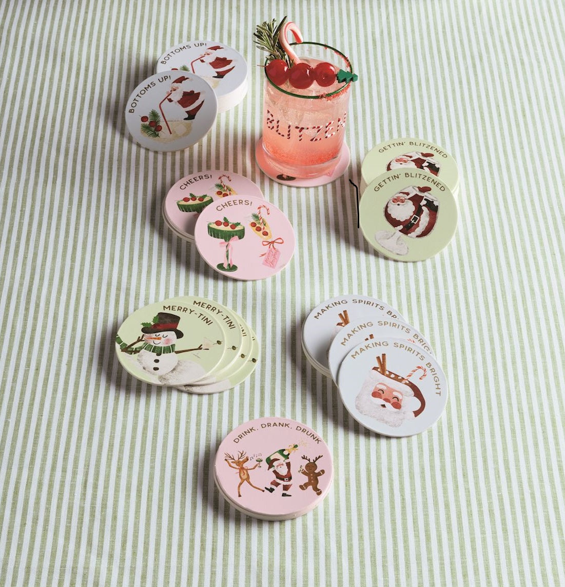 Mud Pie - Christmas Paper Coaster Sets