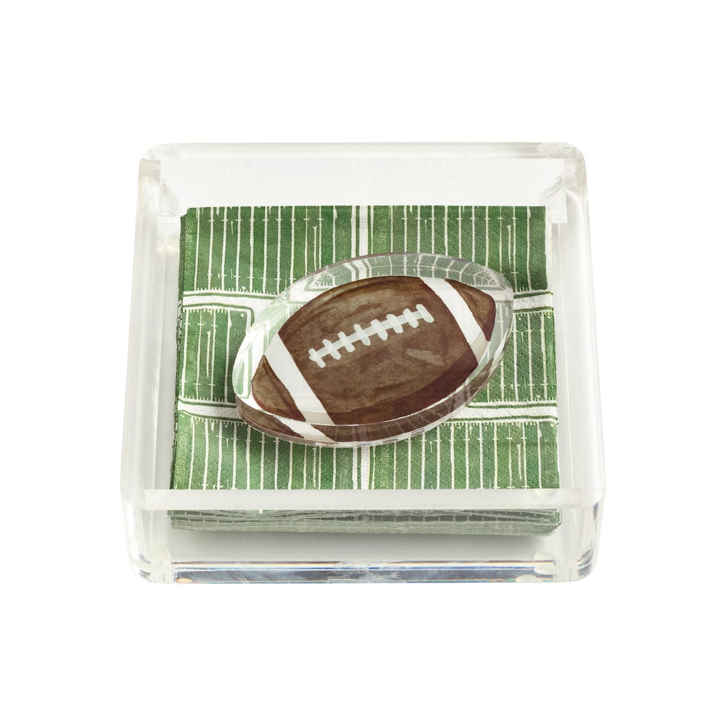 Mud Pie -  Napkin Caddy Set - Football