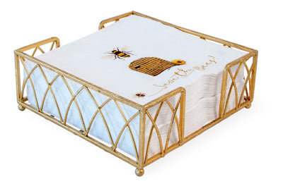 Arch Design Gold Leaf Lunch Napkin Holder Caddy