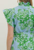 Entro - Dress - Midi V-neck Flutter Sleeve - Blue - Findlay Rowe Designs