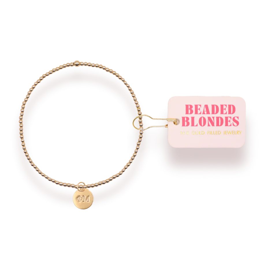 Beaded Blondes - Bracelet - Gold - Sorority Charm - Findlay Rowe Designs