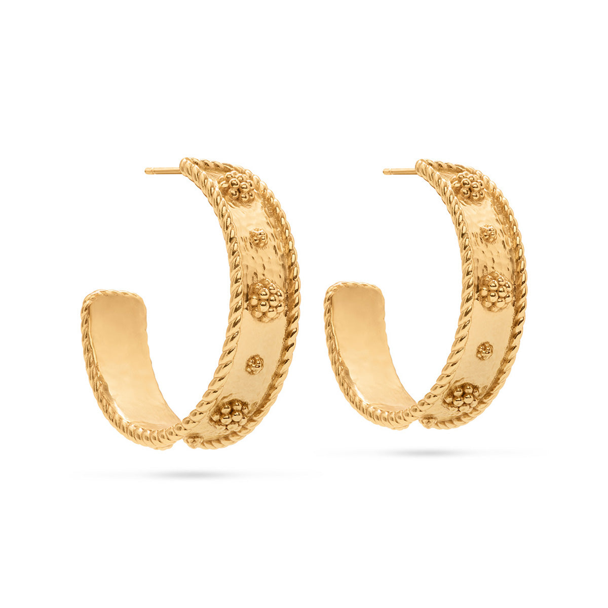 Capucine de Wulf - Earrings - Berry Classic Medium Hoop - Hammered Gold