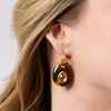 Julie Vos - Earring - Carnaby Hoop and Charm - Tortoiseshell