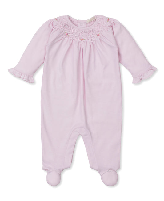 Kissy Kissy - Footie - Hand Smocked Hearts - Pink - Findlay Rowe Designs