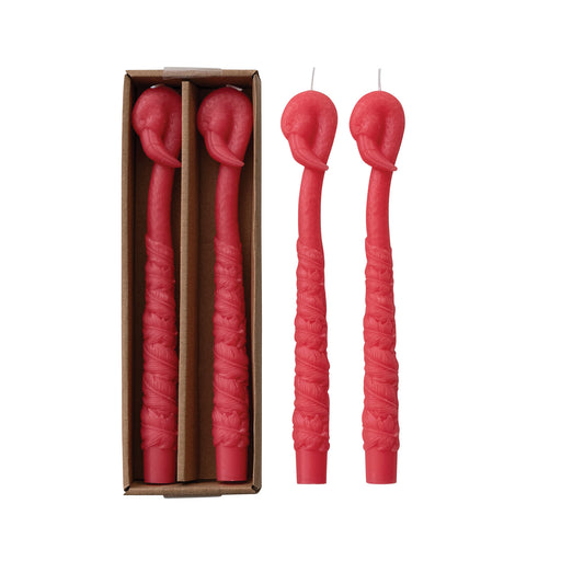 Candle - Taper - Fuchsia Flamingo Shaped Unscented - Set 2 - Findlay Rowe Designs