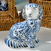 Objet d'Art - Staffordshire Dog - Chinoiserie Hand-Painted - Blue and White
