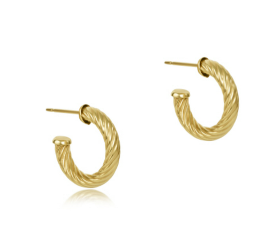 Enewton - Round Gold 0.5 inch  Post Hoop - 4mm - Textured Twist - Findlay Rowe Designs