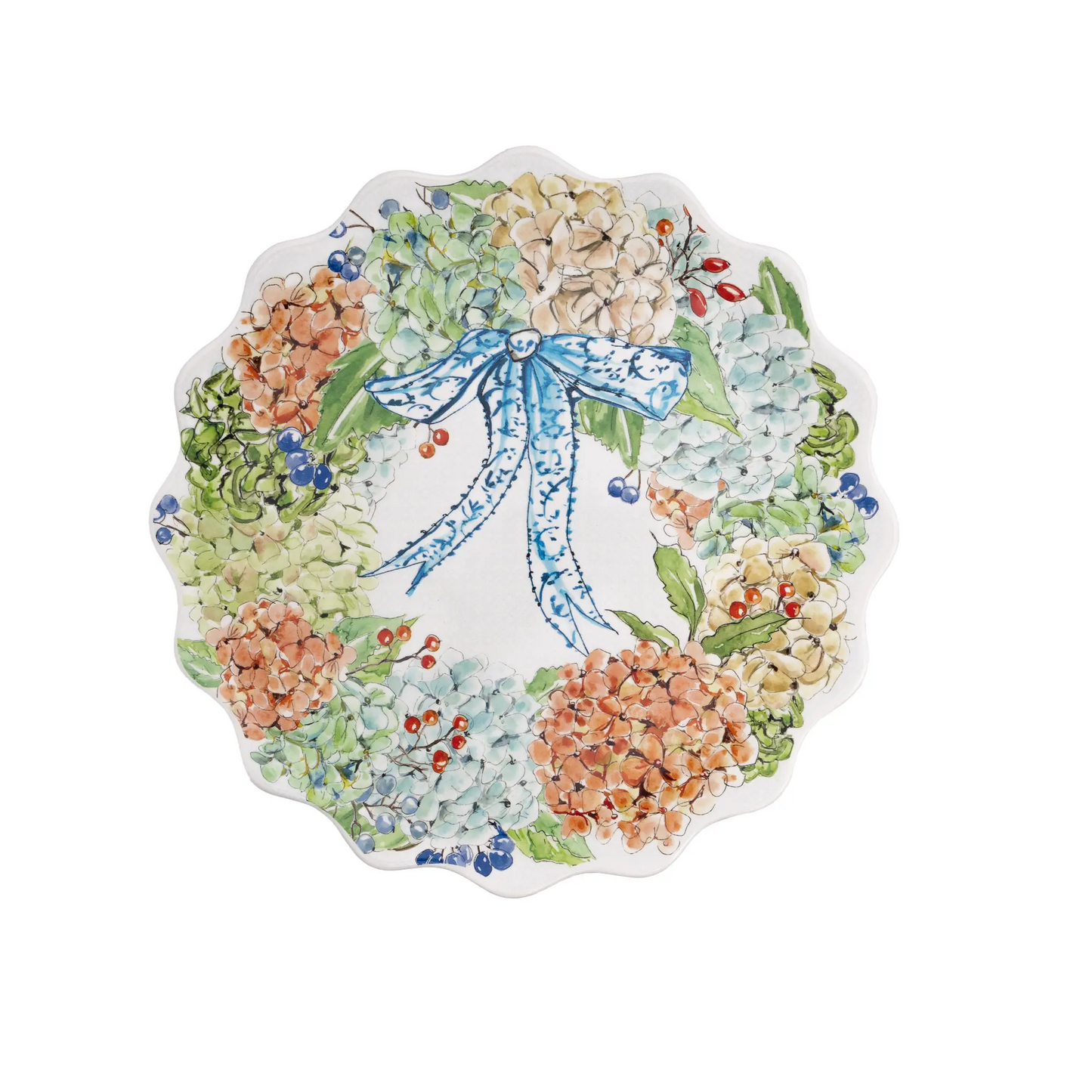 Rosanne Beck - 12" Dolomite Platter - Fall Hydrangea - Findlay Rowe Designs