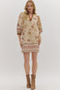 Entro - Dress - Botanical Print Mini - Ecru