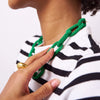 Ink & Alloy - Necklace - Jenna Chain Link Beaded - Kelly Green - Findlay Rowe Designs