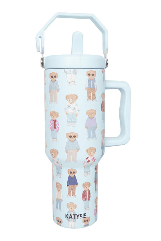 KatyDid - Teddy Bears Tumbler - 38oz - Blue - Findlay Rowe Designs