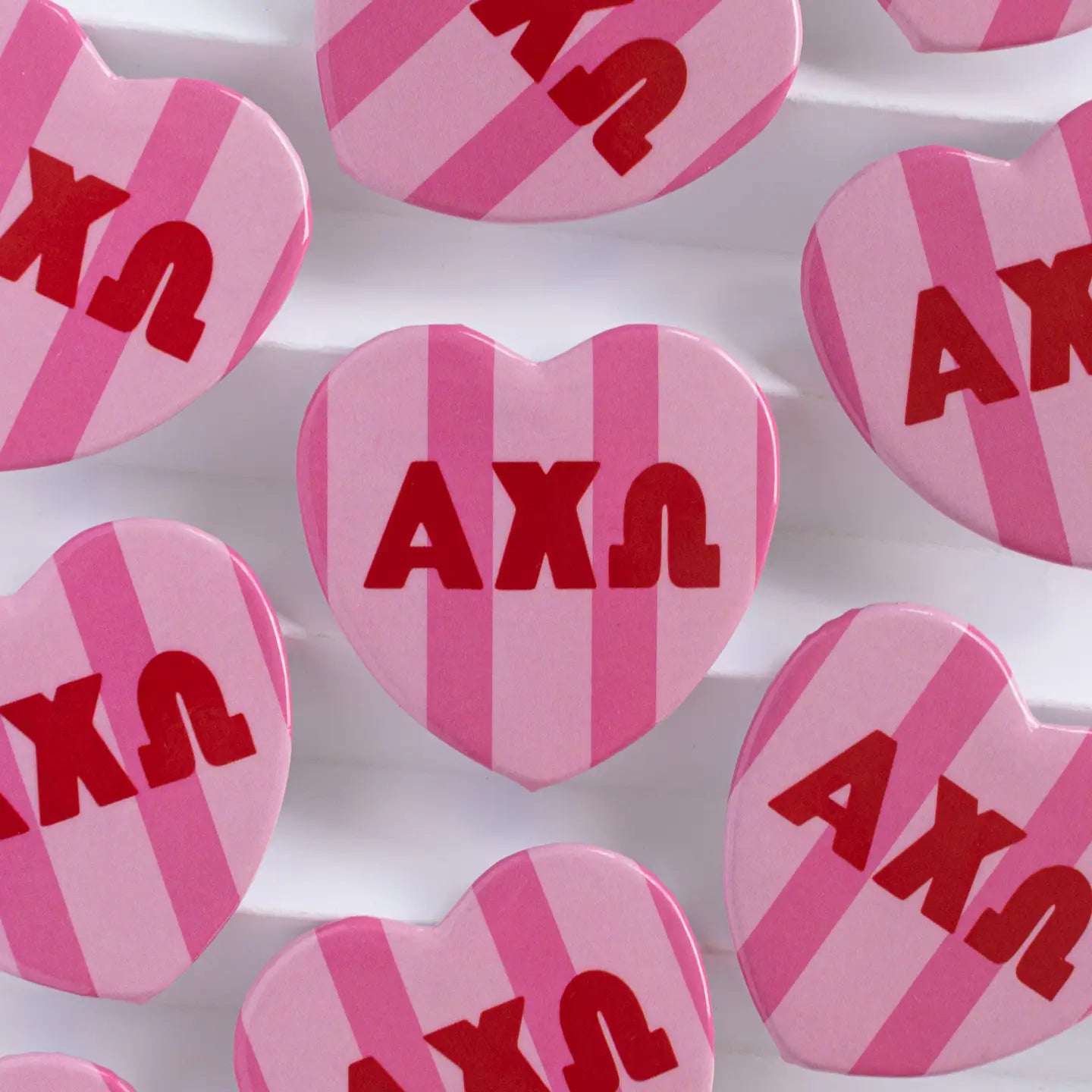 Swag - Button - Sorority - Cabana Stripe Heart