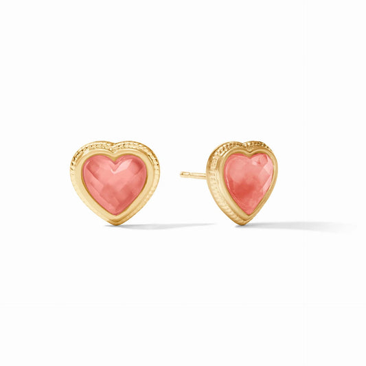 Julie Vos- Heart Stud Earring in Iridescent Blush Pink - Findlay Rowe Designs