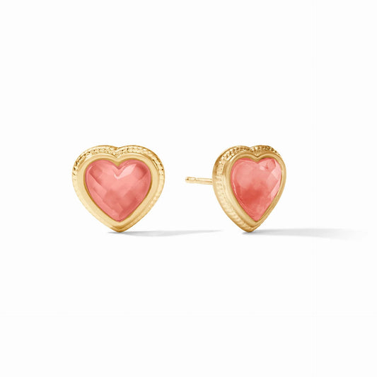 Julie Vos- Heart Stud Earring - Iridescent Blush Pink - Findlay Rowe Designs