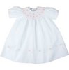 Feltman Brothers - Girls - Dress Pearl Flower Bishop White Pink - 3mo - Findlay Rowe Designs
