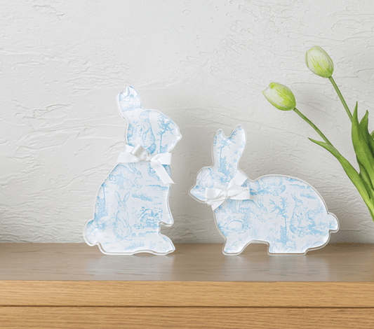 Mud Pie - Acrylic Bunny - Blue Toile - Findlay Rowe Designs