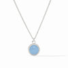 Julie Vos - Necklace - Fleur-de-Lis Solitaire - Chalcedony Blue - Silver