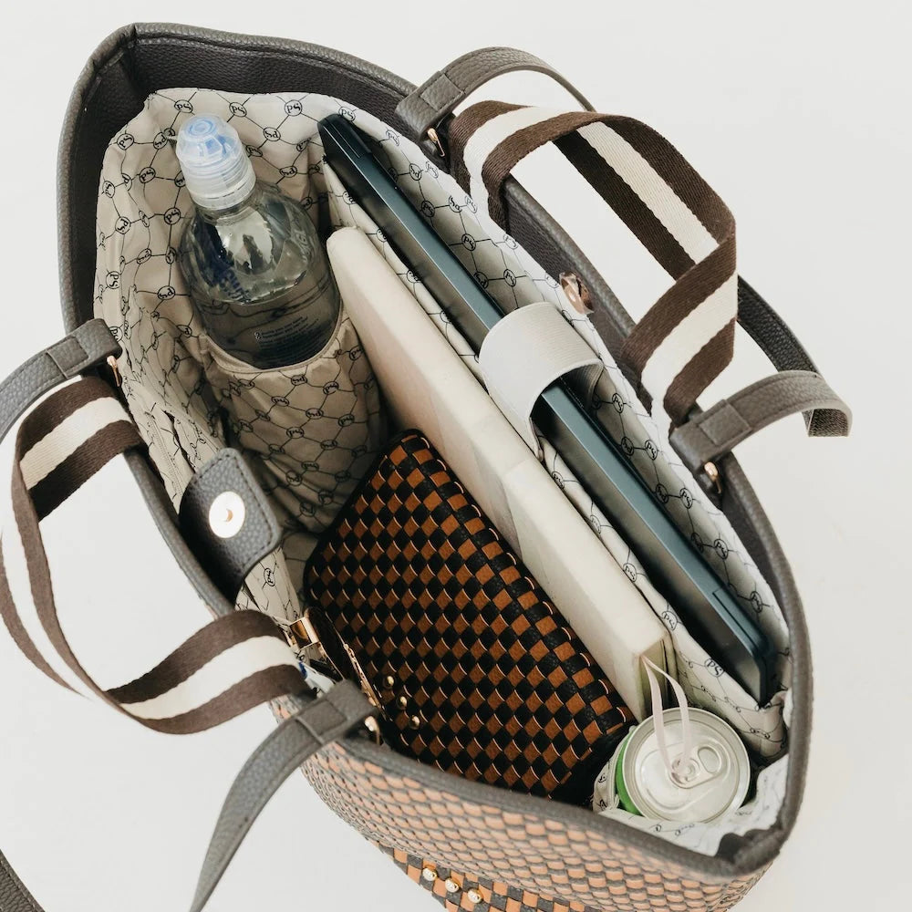 Pretty Simple Bags -  Woven Tiffany Organizer Tote Bag - Checkered Black - Findlay Rowe Designs
