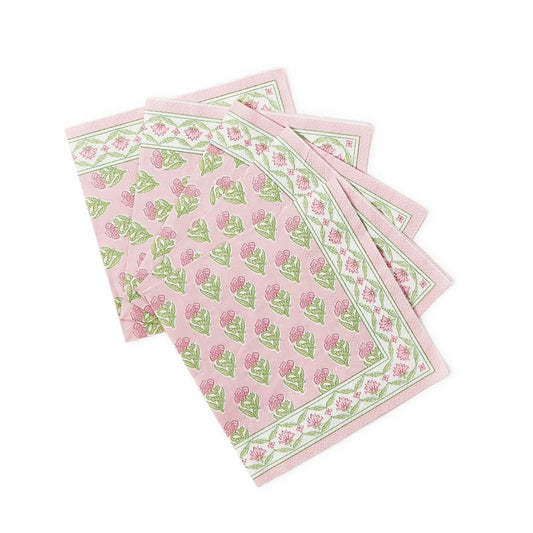 Cocktail Napkins - Floral Block Print - Findlay Rowe Designs