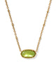Kendra Scott - Necklace -   Elisa Short Pendant - Tiger Striped - Vintage Gold Chartreuse Green Mother Of Pearl - Findlay Rowe Designs
