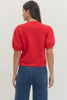Entro - Top - Puff Sleeve - Red Scallop - Findlay Rowe Designs
