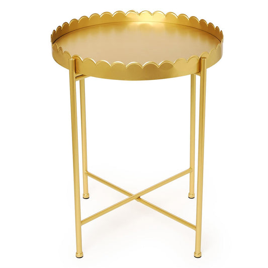 Accent Table - Gold Scalloped Edge - Findlay Rowe Designs