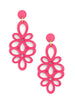 Resin Blooming Flower Drop Earring Neon Pink - Findlay Rowe Designs