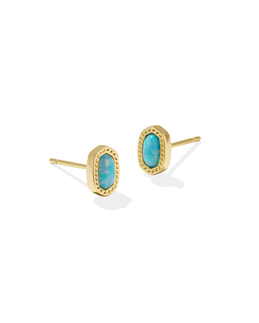 Kendra Scott - Earring - Mini Ellie Gold Stud - Light Teal Kyocera Opal - Findlay Rowe Designs