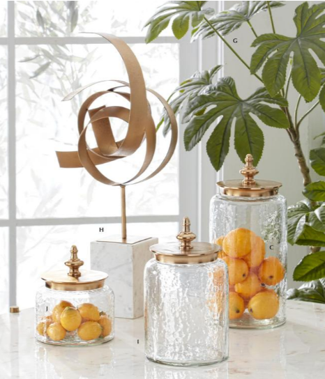 Glass Canisters - Gold Metal Lid