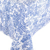 Caspari - Tablecloth  - Reversible Kantha - Blue White Pagoda Toile